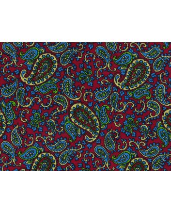 Classic Paisley Cotton Corduroy, Cherry