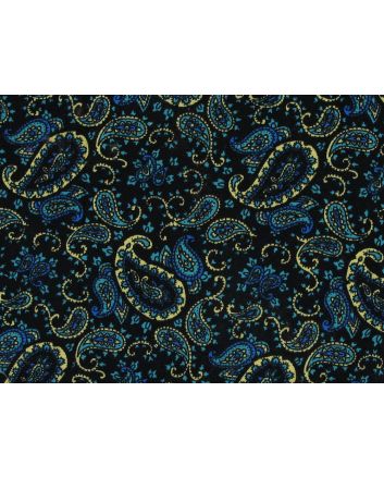 Classic Paisley Cotton Corduroy, Navy