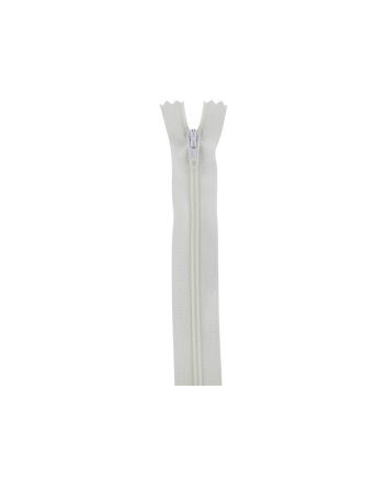 Closed End Dress Zip, 10 Inch, White