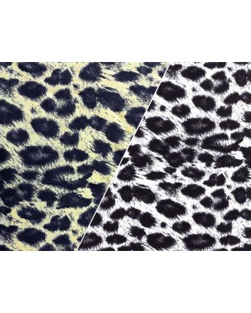 Colour Change Cotton Jersey, Electric Leopard, Yellow