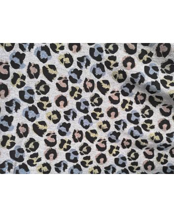 Colour Change Cotton Jersey, Leopard Print, Grey and Multi
