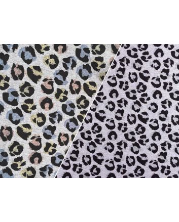 Colour Change Cotton Jersey, Leopard Print, Grey and Multi