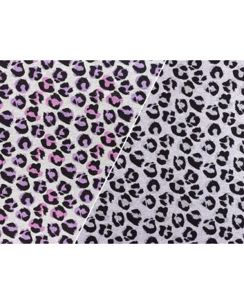 Colour Change Cotton Jersey, Leopard Print, Grey and Pink