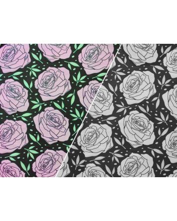  Colour Change Cotton Jersey, Roses