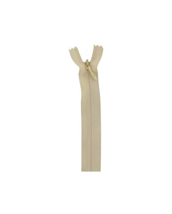 Concealed Invisible Closed End Dress Zip, 22 Inch, Cream