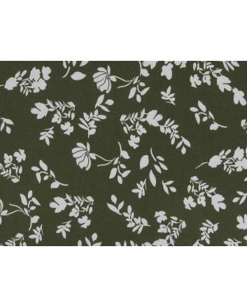 Contour Floral Viscose Print, Olive