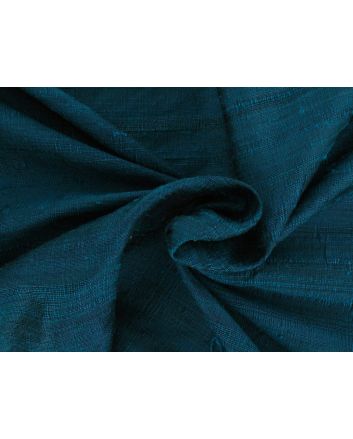 Contrast Slub Silk Dupion, Prussian Blue