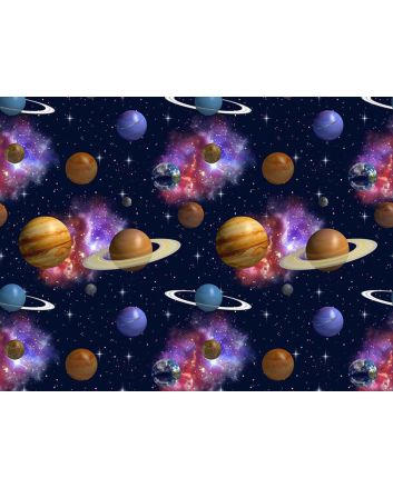 Cosmic Collection Cotton Print, Starlight Planets
