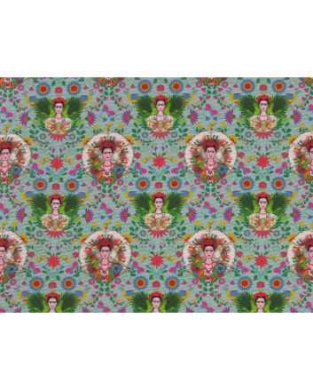Cotton Rich Panama Canvas, Frida, Aqua