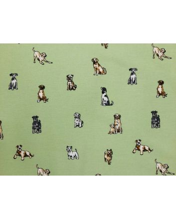 Cotton Rich Panama Canvas, Shabby Dogs, Green