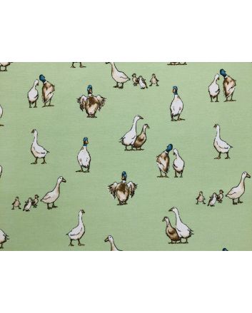 Cotton Rich Panama Canvas, Shabby Ducks, Green