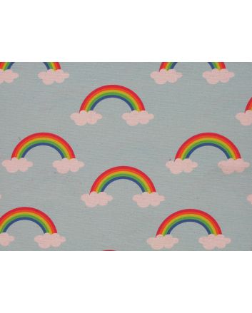Cotton Rich Panama Canvas Rainbow Clouds, Sky