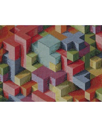 Cotton Rich Woven Tapestry, Block Puzzle