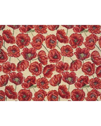 Cotton Rich Woven Tapestry, Poppies