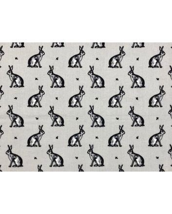 Country Bunny Cotton Print, Grey