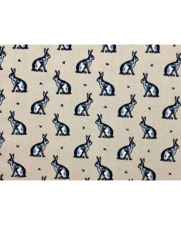 Country Bunny Cotton Print, Natural