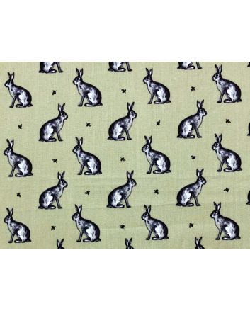 Country Bunny Cotton Print, Sage