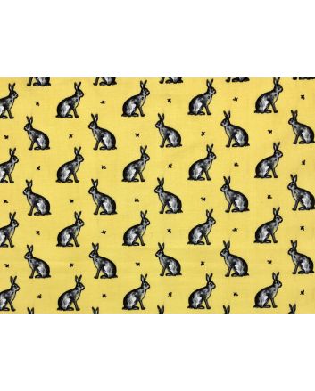 Country Bunny Cotton Print, Yellow