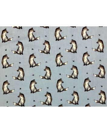 Country Fox Cotton Print, Blue
