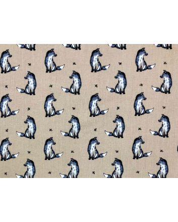 Country Fox Cotton Print, Natural