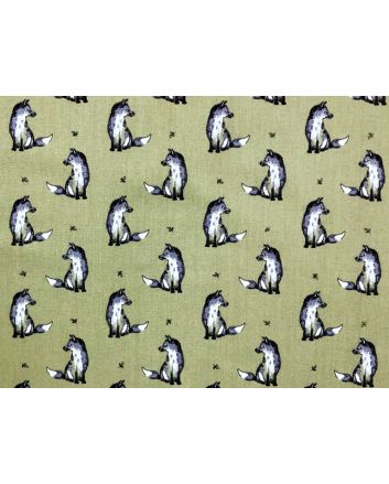 Country Fox Cotton Print, Sage
