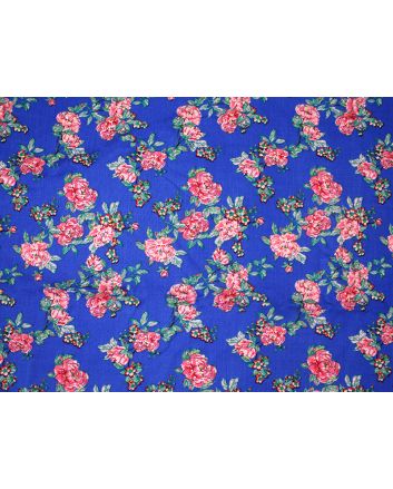 Country Garden Gold Foil Viscose Print, Royal