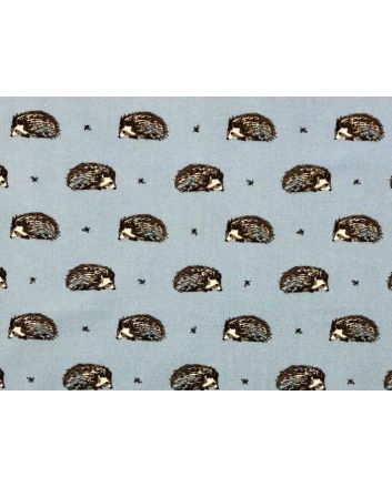 Country Hedgehog Cotton Print, Blue