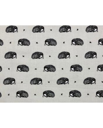 Country Hedgehog Cotton Print, Grey