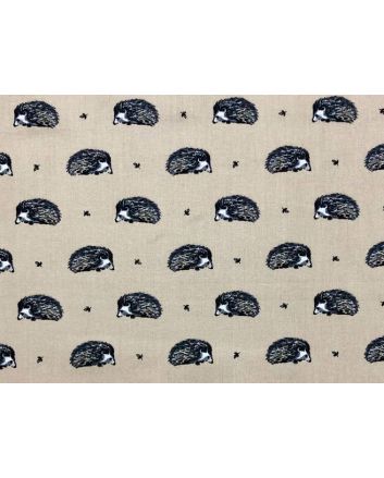 Country Hedgehog Cotton Print, Natural