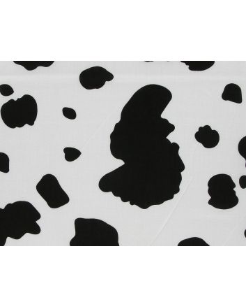 Cow Patch Polycotton Print, Black