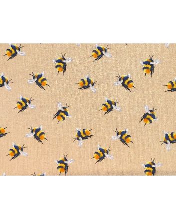 Craft Collection Cotton Print, Bumble Bee, Beige