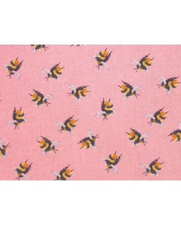 Craft Collection Cotton Print, Bumble Bee, Candy Pink