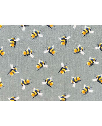 Craft Collection Cotton Print, Bumble Bee, Dark Grey