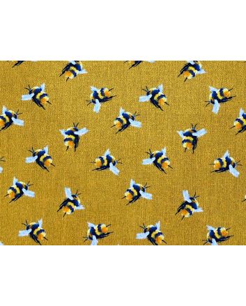 Craft Collection Cotton Print, Bumble Bee, Mustard