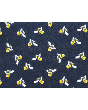 Craft Collection Cotton Print, Bumble Bee, Navy