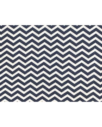 Craft Collection Cotton Print, Chevron, Navy
