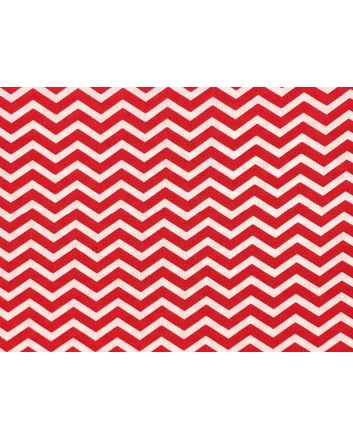 Craft Collection Cotton Print, Chevron, Red