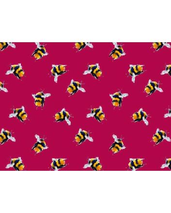 Craft Collection Cotton Print, Neon Bumble Bee, Cerise