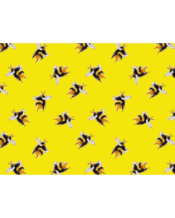 Craft Collection Cotton Print, Neon Bumble Bee, Yellow