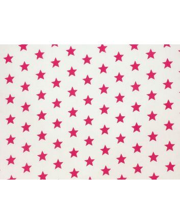 Craft Collection Cotton Print, Small Coloured Star, Cerise