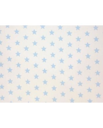Craft Collection Cotton Print, Small Coloured Star, Light Blue