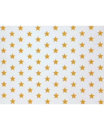 Craft Collection Cotton Print, Small Coloured Star, Mustard