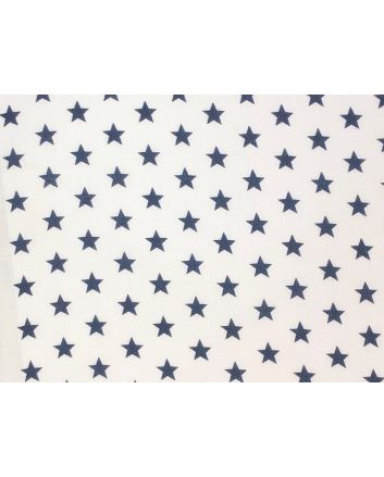 Craft Collection Cotton Print, Small Coloured Star, Navy