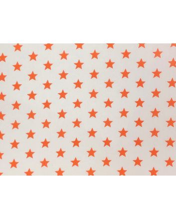 Craft Collection Cotton Print, Small Coloured Star, Orange