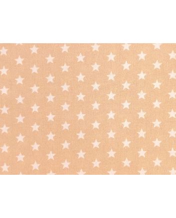 Craft Collection Cotton Print, Small White Star, Beige
