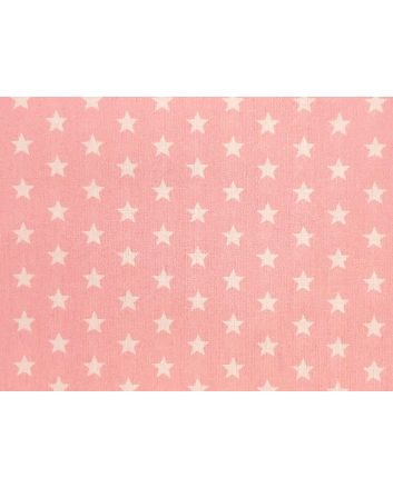 Craft Collection Cotton Print, Small White Star, Candy Pink