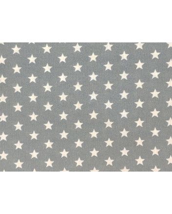 Craft Collection Cotton Print, Small White Star, Dark Grey