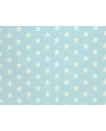 Craft Collection Cotton Print, Small White Star, Light Blue