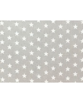 Craft Collection Cotton Print, Small White Star, Silver