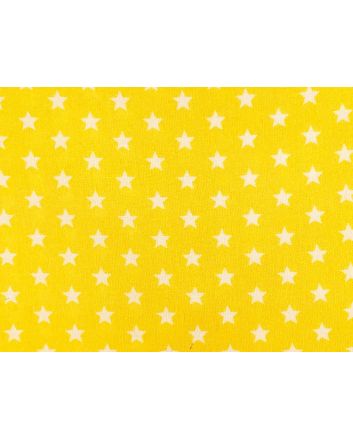 Craft Collection Cotton Print, Small White Star, Yellow